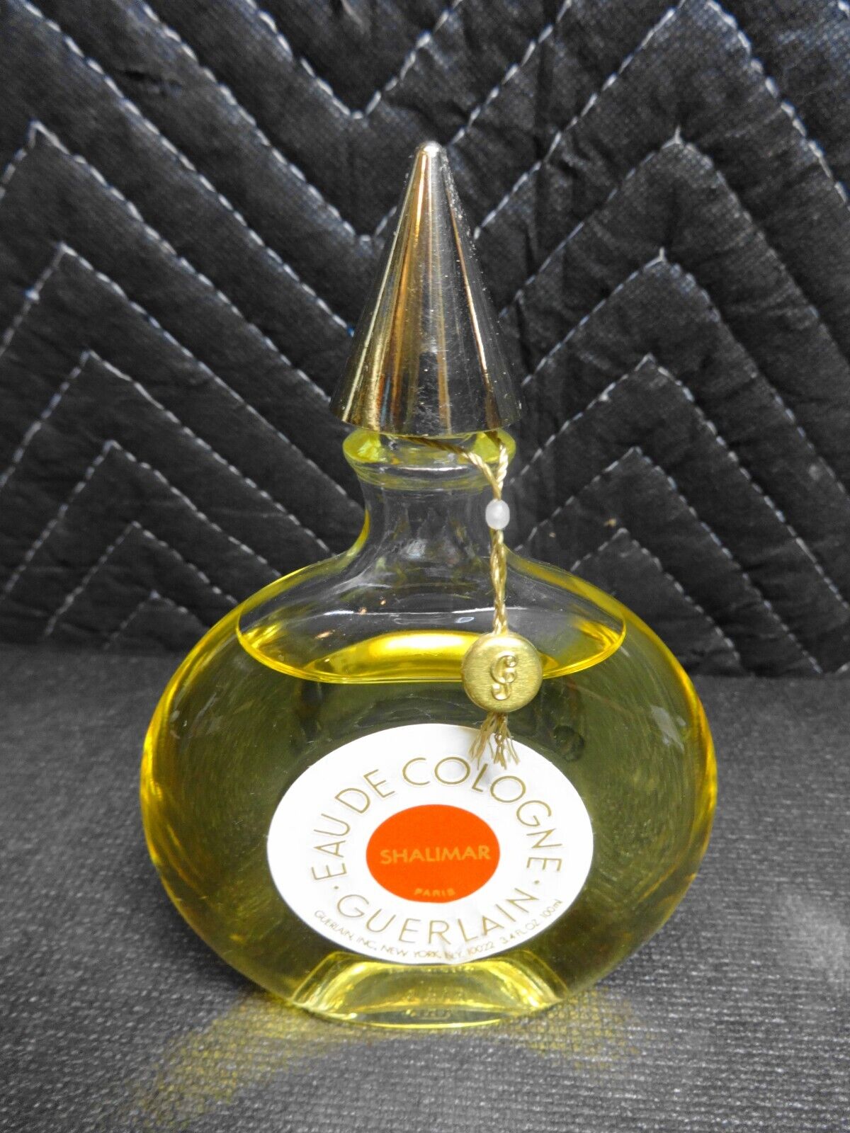 VTG 3.4 Oz. Guerlain Shalimar Eau de Cologne Sealed in Watch Bottle ~1980's