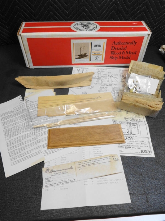 Vintage Marine Model Co. True Scale Wood Ship Model Kit Schooner AMERICA #1053