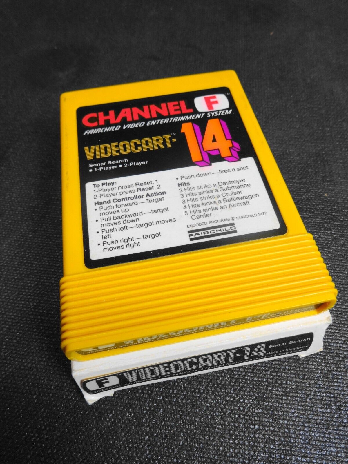 Fairchild Channel F Videocart 14 Video Game Cartridge Sonic Search with Box