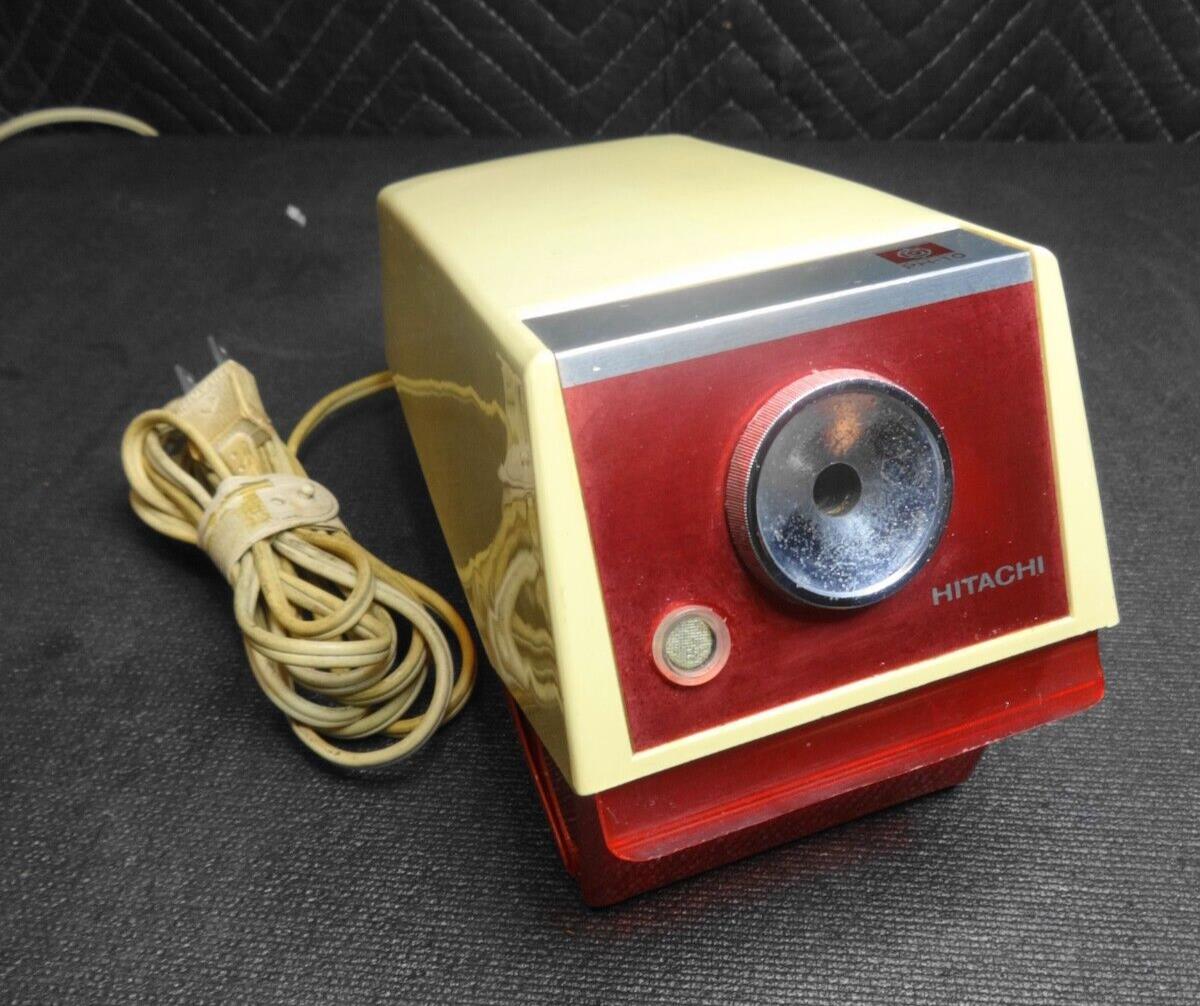 VINTAGE  HITACHI PH-10 ELECTRIC PENCIL SHARPENER - Red Face / Bin