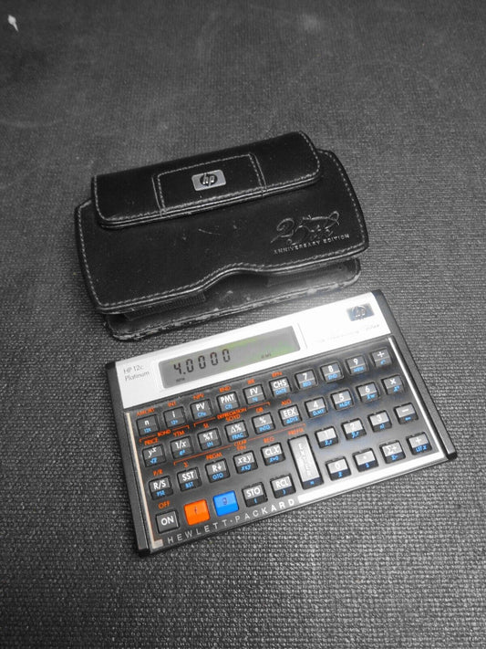 HP 12C Platinum 25th Anniversary Edition Calculator + Original Case