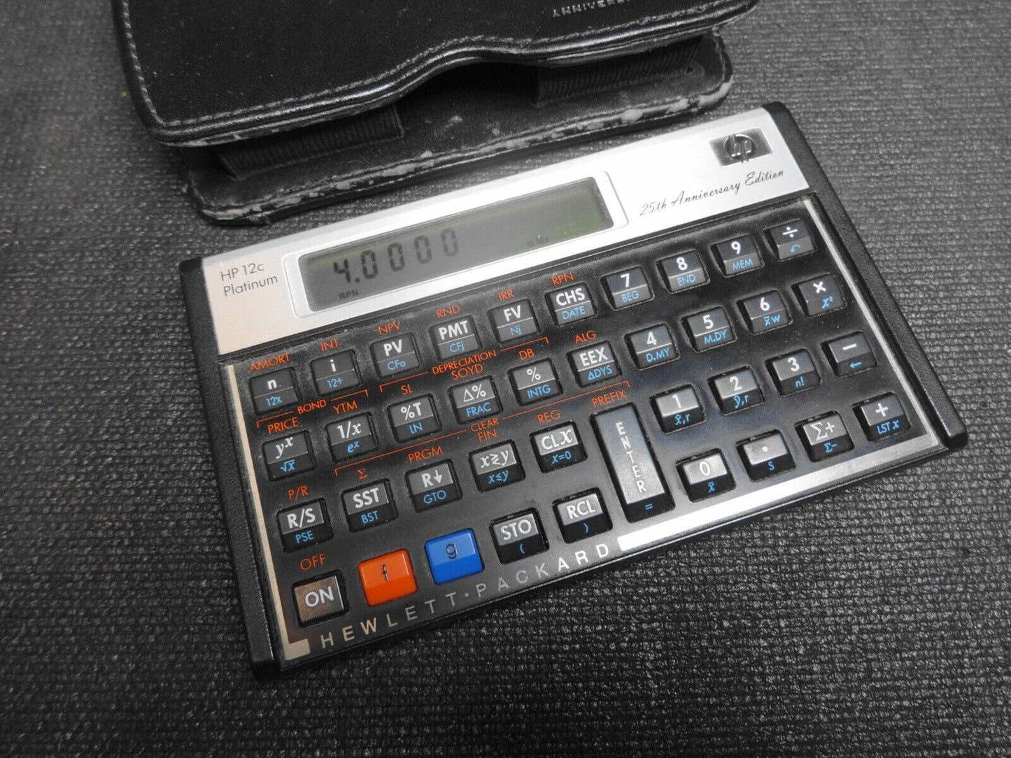 HP 12C Platinum 25th Anniversary Edition Calculator + Original Case