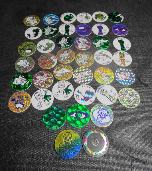 Lot of 47 1990's Vintage JOTS POGS & 2 JOTS Slammers